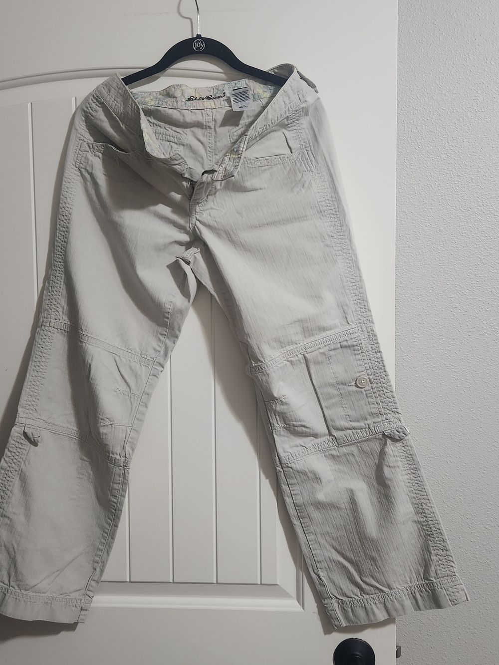 Eddie Bauer Light Gray Women's Cargo Capris